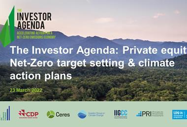 Private equity, Net-Zero target setting and climate action plans